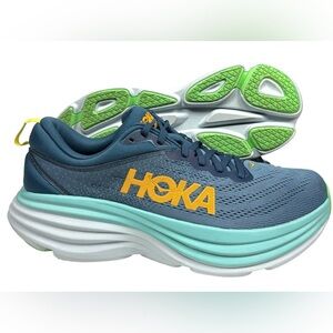 HOKA Men's Bondi 8 Running Shoe Real Teal Shadow 1123202 RHD US 10 D Lace Up